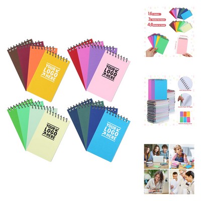 3 x 5" 40 Sheets Top Bound Spiral Memo Notepad - Mini Spiral Notebook