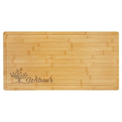 Bamboo Cutting Board with Drip Ring, 23 3/4" x 12"