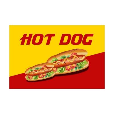 Hot Dog Pre Printed Wall mural Yellow 36" x 24"