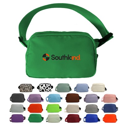 Full-color Printed Anywhere Belt Bag Crossbody Fanny Pack With Plastic Zipper