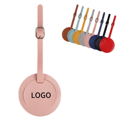 Soft PU Leather Round Luggage Tag