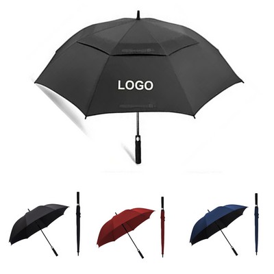 62" Double Canopy Vented Windproof Golf Umbrella