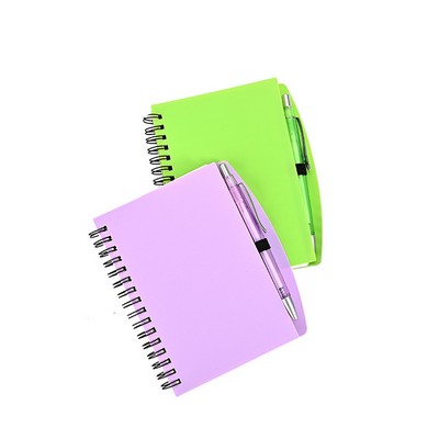 A5 PP Hardcover Spiral Notebook with Pen