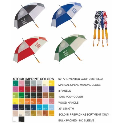 60" Arc, vented golf, assorted color prepack 12/15/25 out of stock