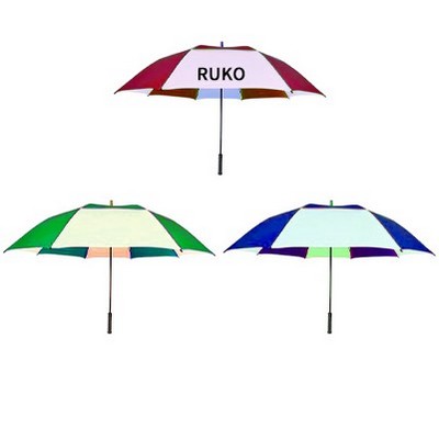 62" Arc Vented Windproof Golf Umbrella with Fiberglass Shaft and Auto-Open