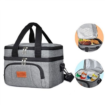 Double Layer Insulated Lunch Bag