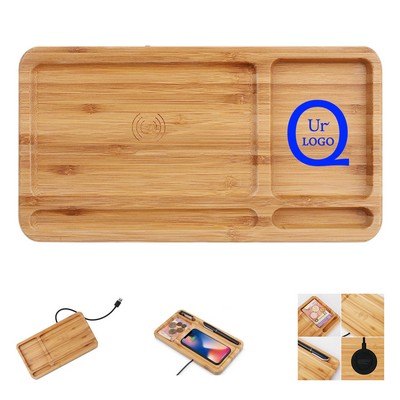 Bamboo Phone Charger Docking Tray