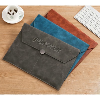 Vintage A4 PU Leather File Hold Waterproof Business Bag