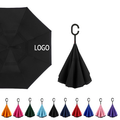C-Shaped Handle Reverse Folding Umbrella