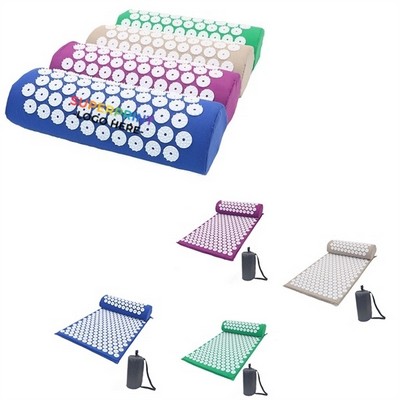 Foam Acupressure Mat and Pillow Set with Carry Bag