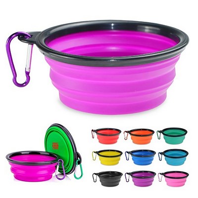 Silicone Collapsible Pet Bowl w/Carabiner