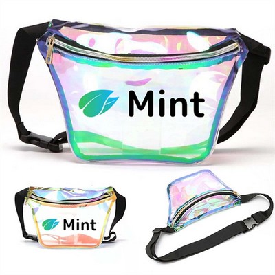 Clear Transparent PVC Fanny Pack W/Zipper Pocket