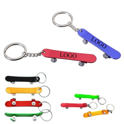 Skateboard Bottle Opener with Keychain