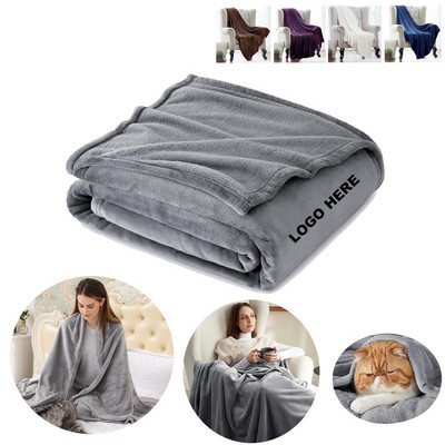 Personalized Lightweight Plush Fleece Throw Blanket for Couch