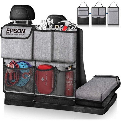 Detachable Seat Hanging Organizers Storage With Zippers Back Seat Protector