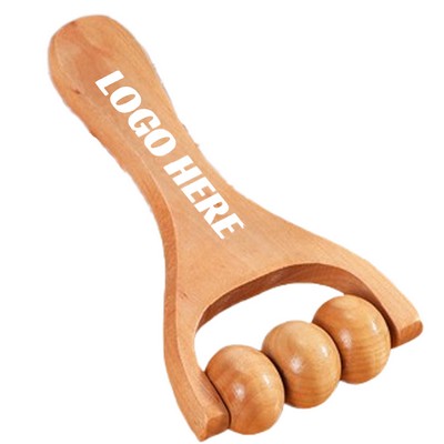 Wooden Triple Roller Massager