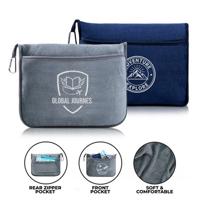 Plush Flannel Travel Blanket Pillow Combo