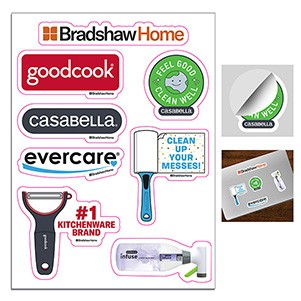 "CUSTOMCUT" 6" x 8" Full Colour Removeable Kiss-Cut Sticker Sheet – 6 Mil