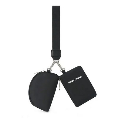 Mini Zip Wristlet Coin Purse Keychain