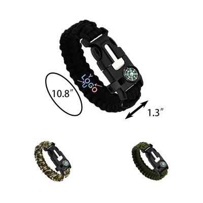 Tactical Survival Bracelet with Compass