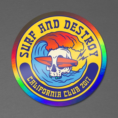 5" x 5" Vinyl Die Cut Holographic Sticker 6mil