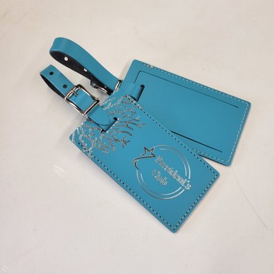 Genuine Leather Luggage Tag with Security Window