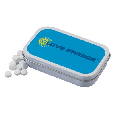 Large Rectangular Hinged Metal Tin w/Mints