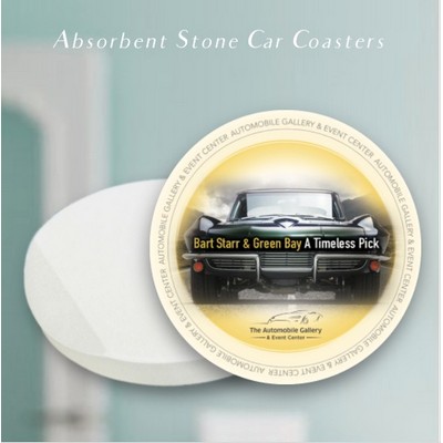 Absorbent Stone Car Coaster (2.5" Diameter) - Full Bleed Print