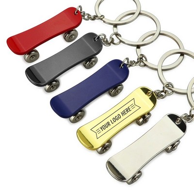 Alloy Skateboard Keychain