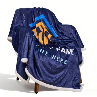 Sublimated Flannel Sherpa Throw Blanket (50"X 60")