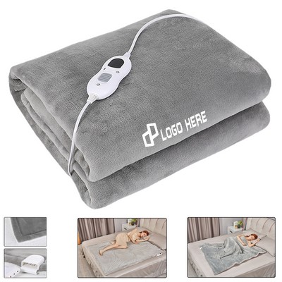 Electric Flannel Heated Blanket W/ 6 Heating Levels