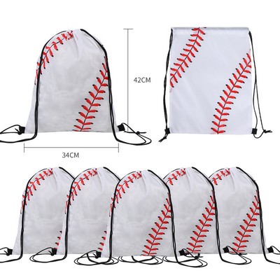 Sublimation Custom Baseball Drawstring Backpack For Children