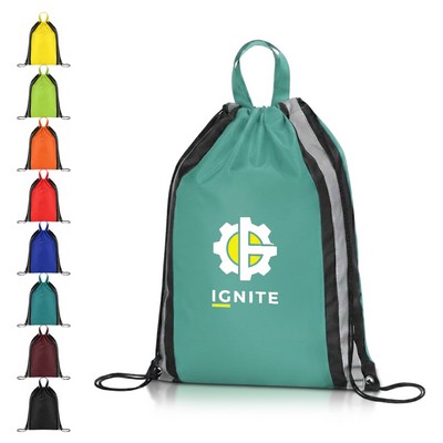 High-Visibility Reflective Drawstring Backpack