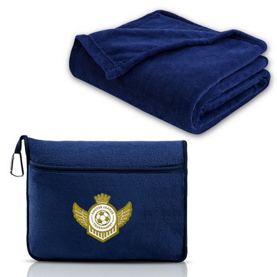 Plush Flannel Travel Blanket With Pillow Combo