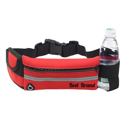 Ergonomic Running Belt Waist Pack: Bottle Holder