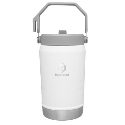 Stanley® IceFlow 40oz Flip Straw Jug, white - Etched
