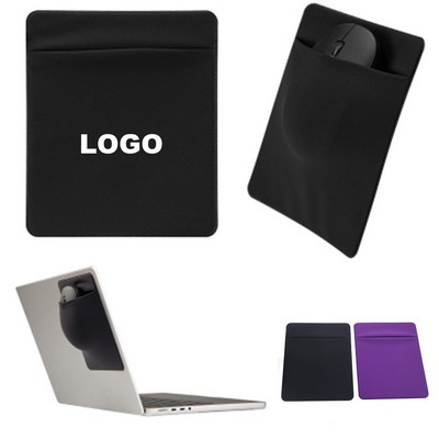 Self-adhesive Mouse Storage Bag Stick Pouch for Laptop