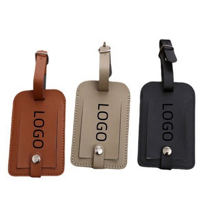 Pu Leather Suitcase Name Tag With Snap